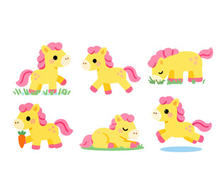 可爱小马卡通形象集合