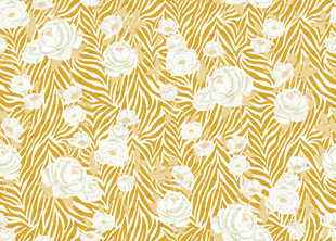 金黄花卉叶子图案背景