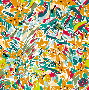多彩花卉抽象图案纹理