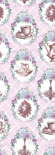 粉色花卉图案复古风壁纸