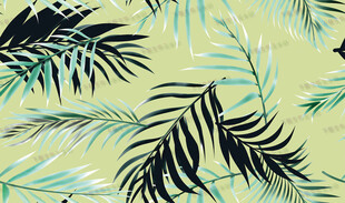 热带植物叶片图案背景