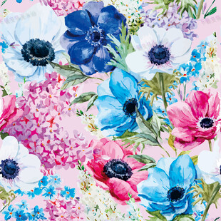 多彩花卉图案背景