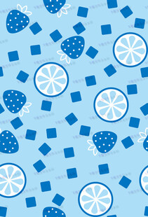 蓝色清新水果图案背景