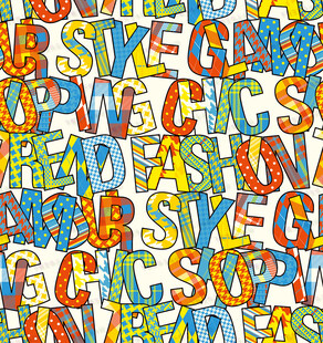 多彩字母图案背景
