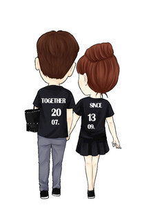 情侣背影球衣秀恩爱