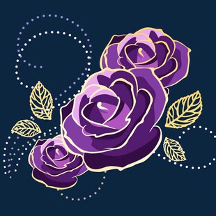 紫色玫瑰装饰图案