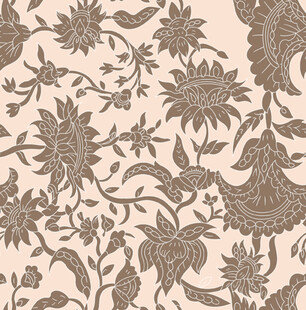 粉色底黑色花卉图案纹理