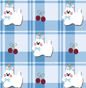 可爱羊驼与樱桃图案设计