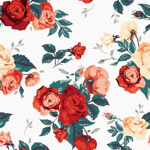 多彩花卉图案背景设计