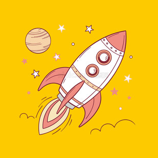 矢量卡通火箭