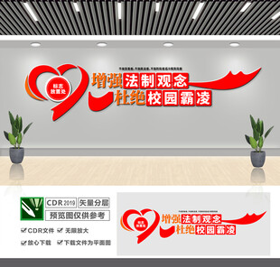 杜绝校园霸凌文化墙