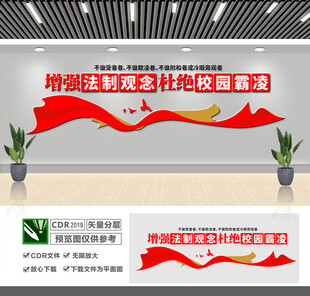 杜绝校园霸凌文化墙