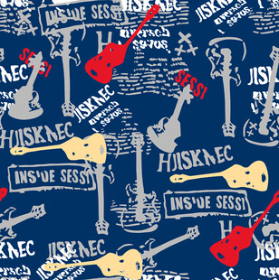 摇滚吉他涂鸦图案背景