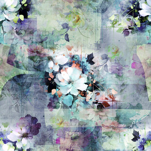水彩花卉抽象图案背景