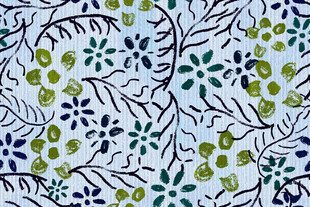 蓝绿花卉枝叶图案纹理