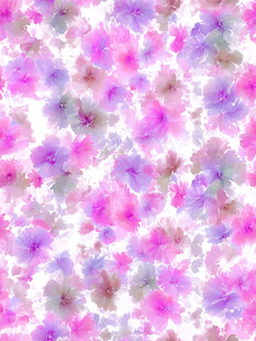 梦幻粉紫色花卉水彩图案