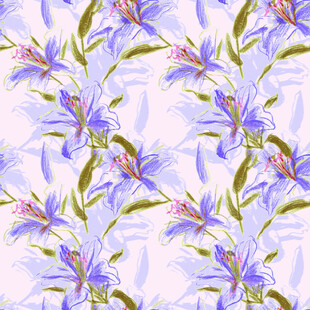 紫色花卉图案无缝背景