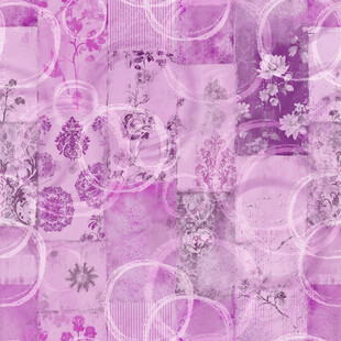 梦幻紫色花卉圆圈纹理图案