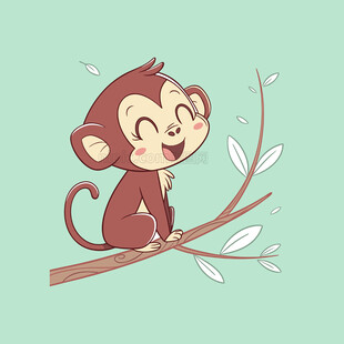 矢量可爱小猴子