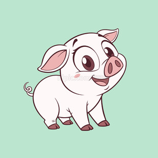 矢量可爱小猪