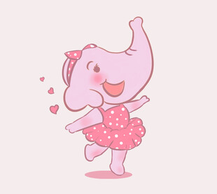 跳舞的粉色小象