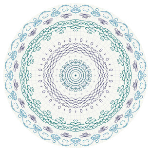 圆形手绘线条花纹