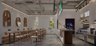 简约风格咖啡厅室内场景