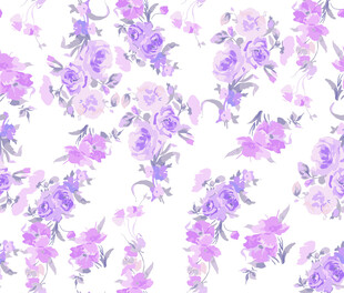 紫色花卉无缝图案背景