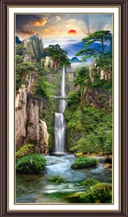 山水瀑布风景装饰画
