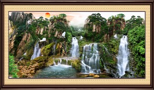 山水瀑布风景装饰画