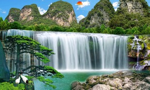 客厅背景墙山水