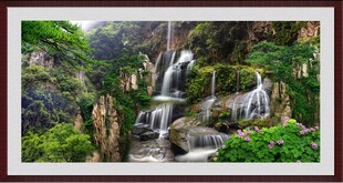 山间秀丽瀑布景观