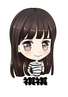 可爱条纹装卡通女孩头像