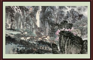 水墨山水国画风景图