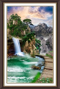 山水瀑布装饰画
