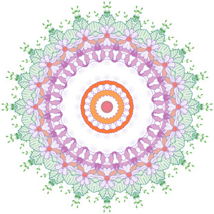 多彩圆形曼陀罗图案设计