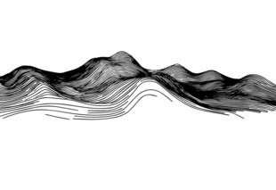 水墨山峦线条画