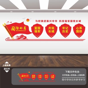 国防教育文化墙