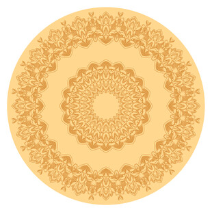 圆形欧式复古花纹