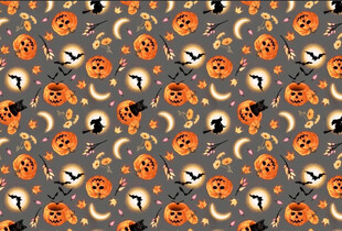 万圣节主题南瓜蝙蝠图案