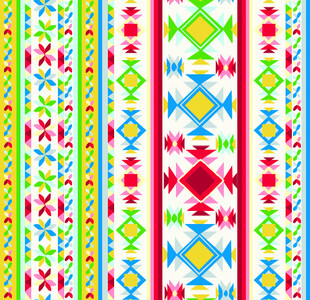 多彩几何民族风条纹图案