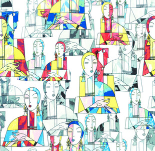 抽象多彩人物图案艺术画