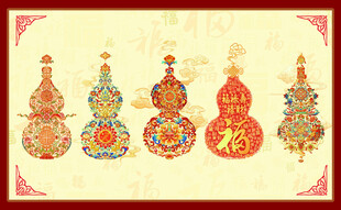 传统中式葫芦挂饰图案