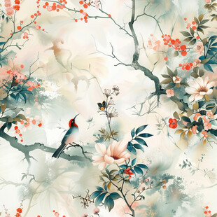 花鸟水墨图
