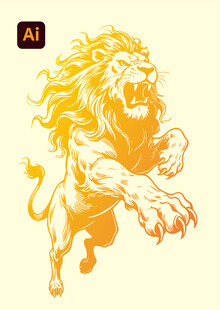 雄狮插画