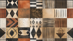 几何 拼接 复古花