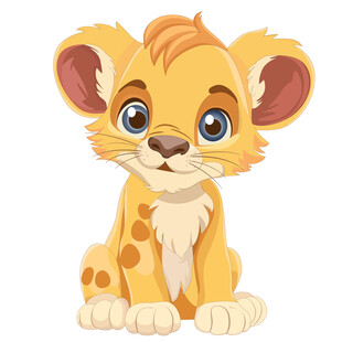 卡通可爱小狮子看图识物动物卡片