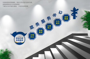 政务服务中心楼梯文化墙