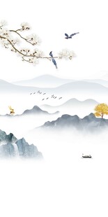 水墨山水复式楼玄关