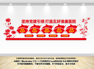 党建引领五好清廉医院文化墙